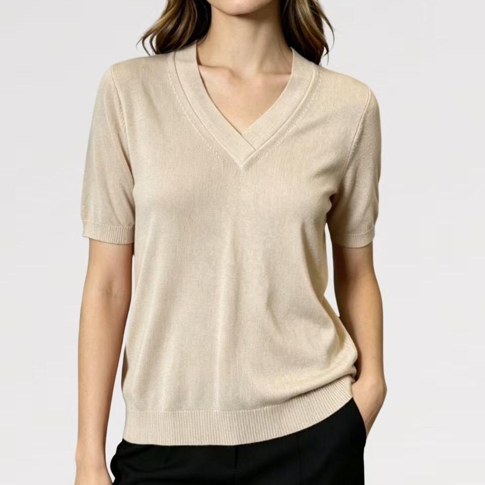 Maglia Viscosa Allegria Scollo a V Fresca - Made in italy