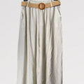 Pantalone Palazzo Fluido con Cintura Intrecciata - made in italy Viscosa 80% Nylon 20%