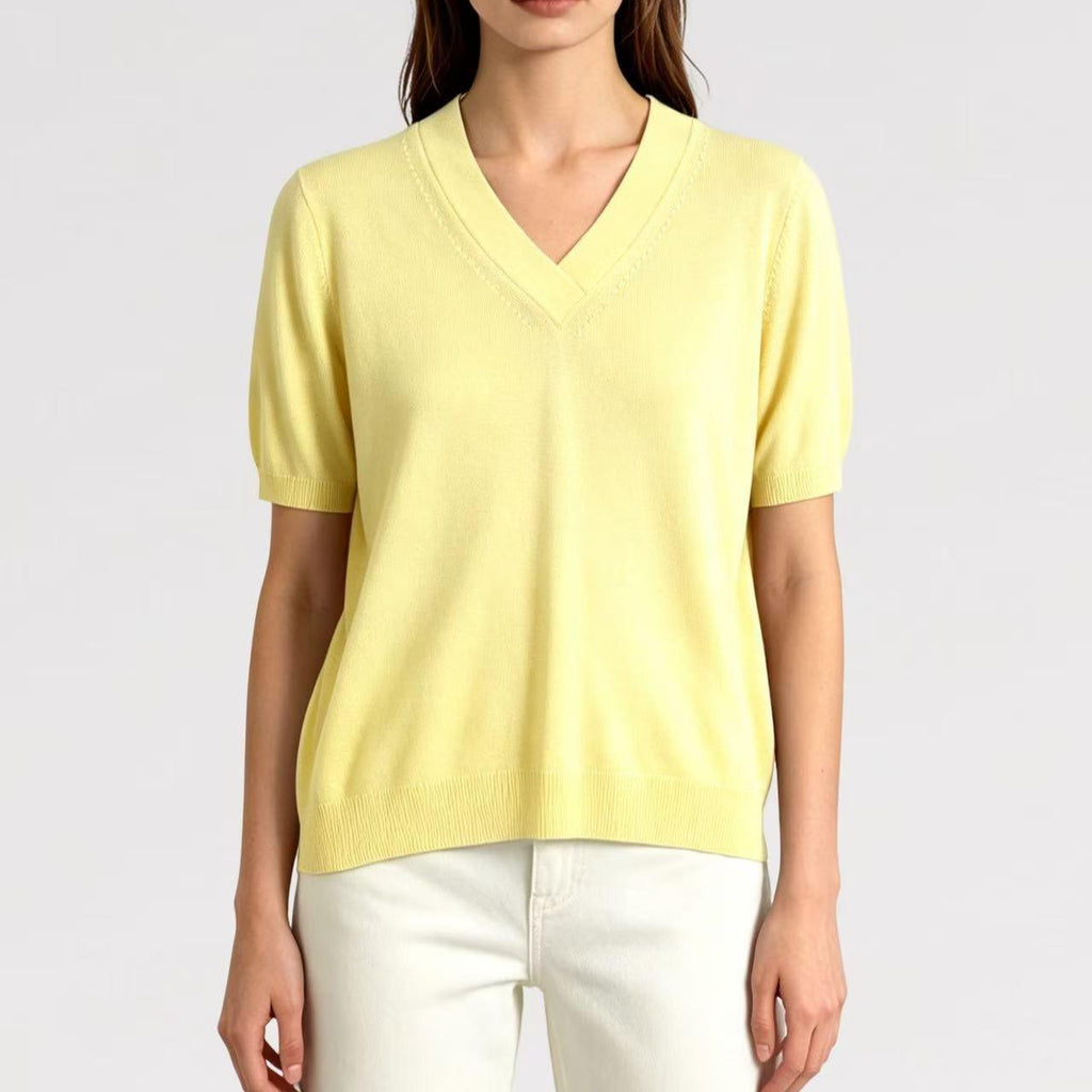 Maglia Viscosa Allegria Scollo a V Fresca - Made in italy