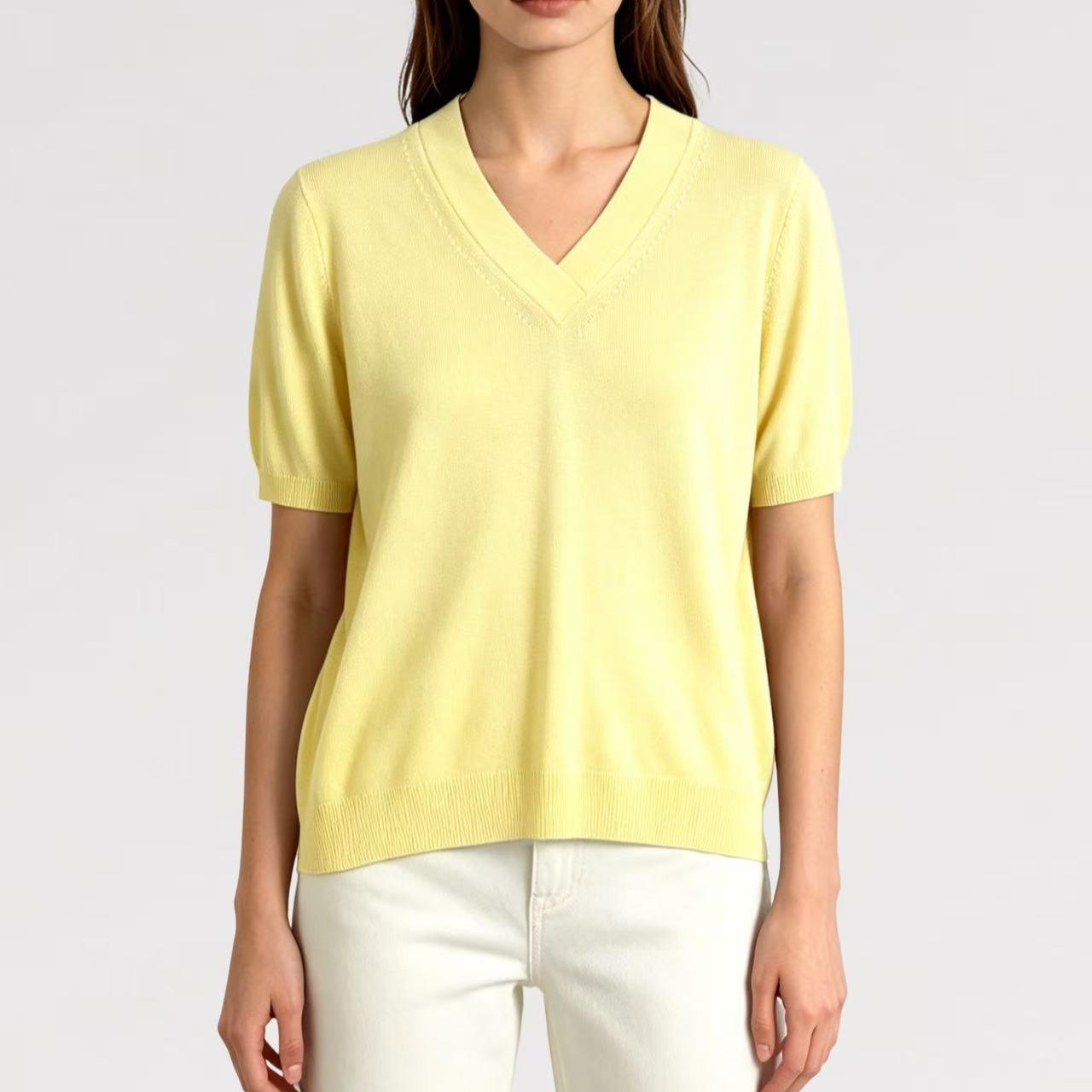 Maglia Viscosa Allegria Scollo a V Fresca - Made in italy