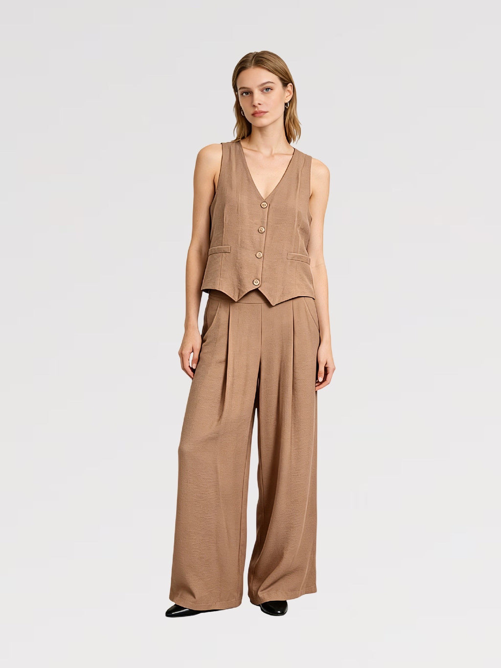 Completo Gilet & Pantalone in Viscosa – Coordinato set 2 pezzi - Made in Italy