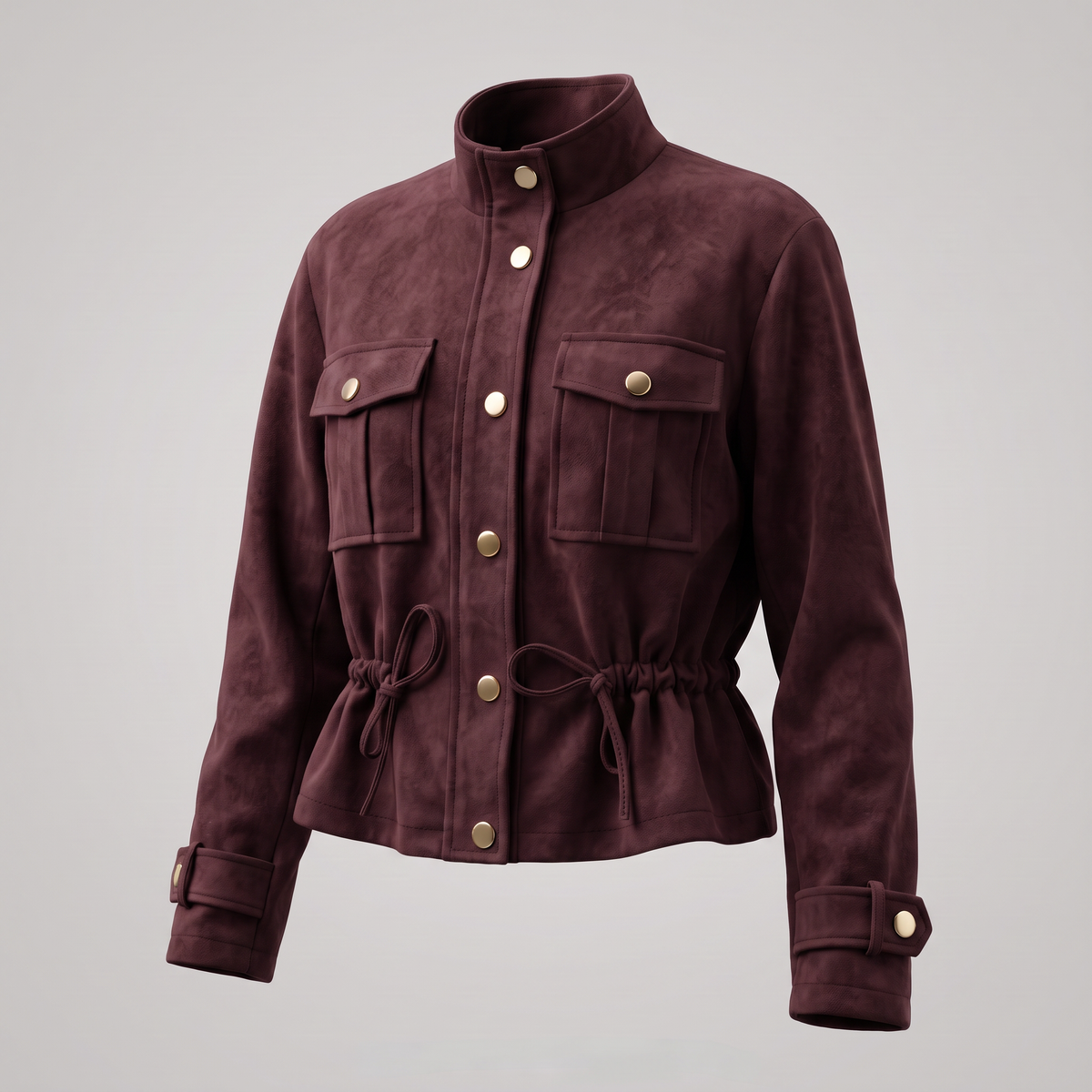 【Lady First】Giacca Kelly - Giacca corta safari effetto scamosciato Made in Italia