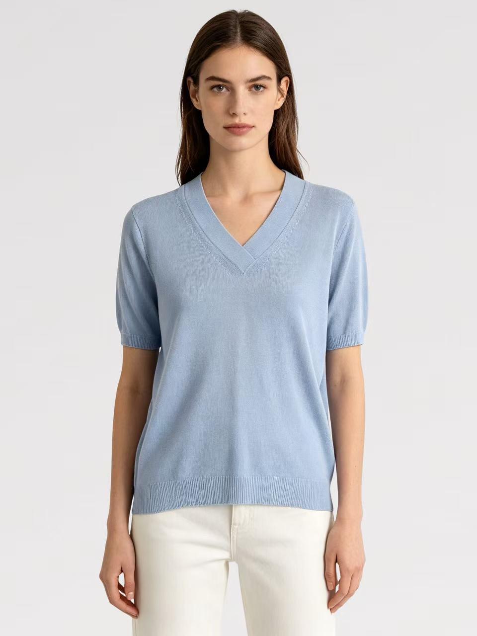 Maglia Viscosa Allegria Scollo a V Fresca - Made in italy