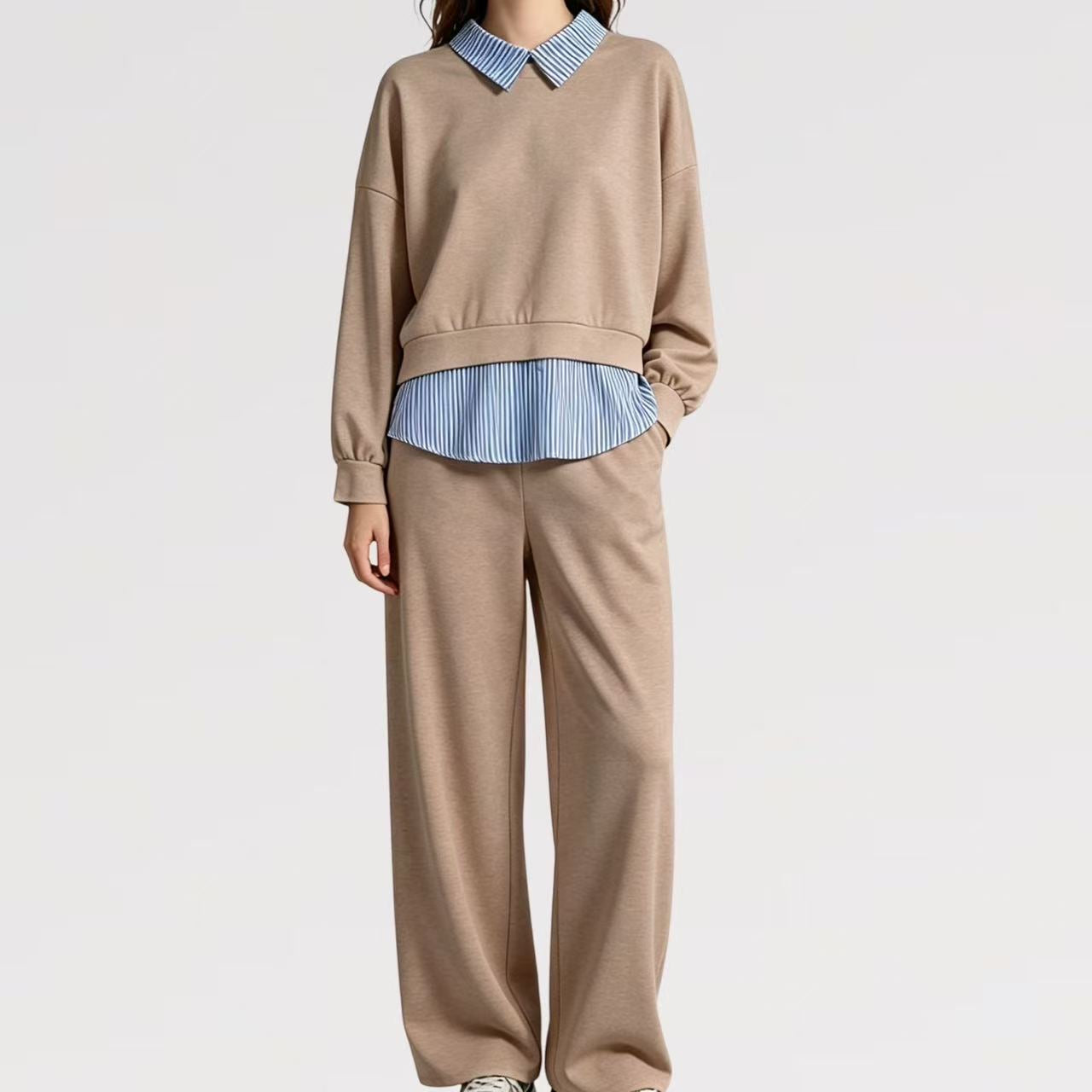 Completo Urban Chic Colletto a Contrasto - Made in Italy