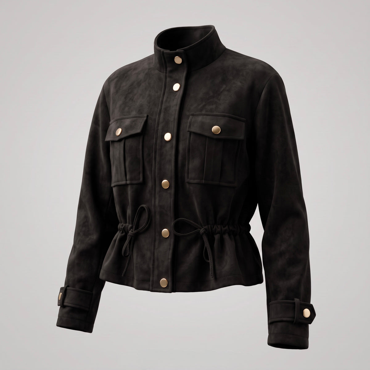 【Lady First】Giacca Kelly - Giacca corta safari effetto scamosciato Made in Italia