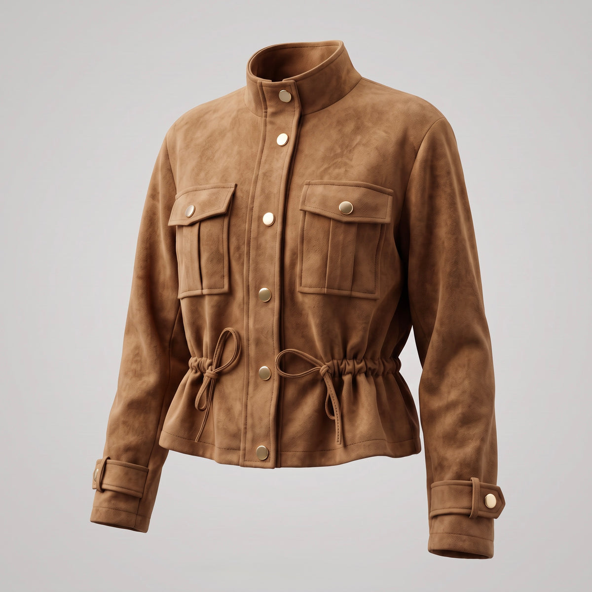【Lady First】Giacca Kelly - Giacca corta safari effetto scamosciato Made in Italia