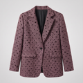 【Lady First】Blazer Vittoria Misto Lana fantasia pois e fiocchetti, oversize Made in Italy