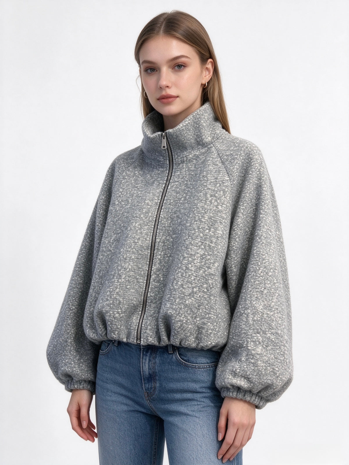 【Lady First】Lorenza - Giacca Bouclé Corta con Zip 🧥 Made in Italy