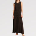 【Lady First】Abito lungo senza spalline Made in Italia 55% Lino 45% Viscosa, vestito a fascia elasticizzata