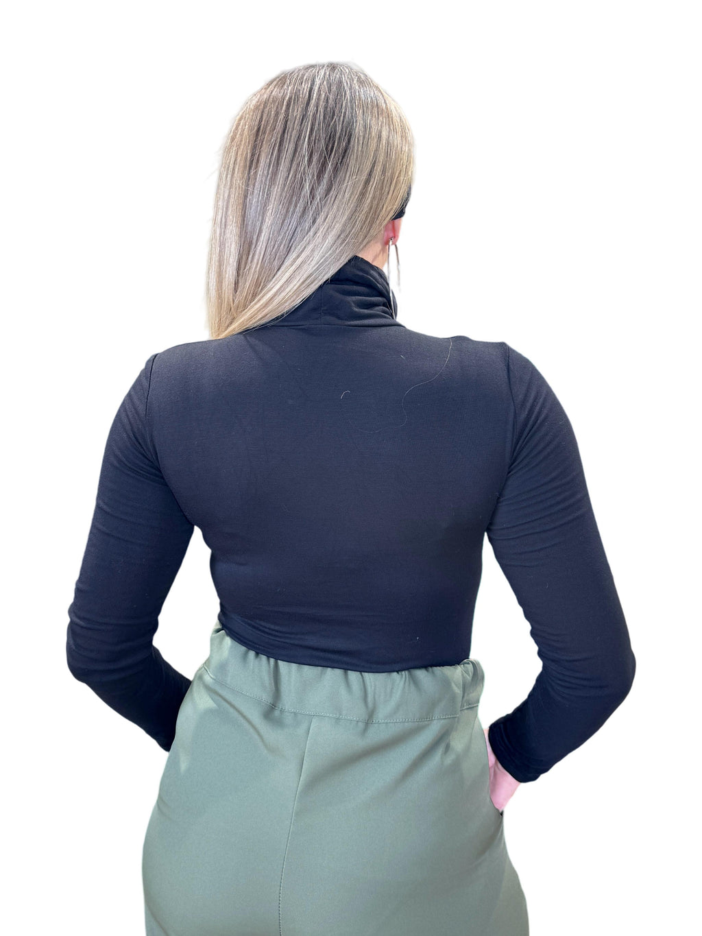 Dolcevita Basic in Viscosa Elasticizzata - Maniche Lunghe, Collo Alto, Vestibilità Aderente, 95% Viscosa 5% Elastano