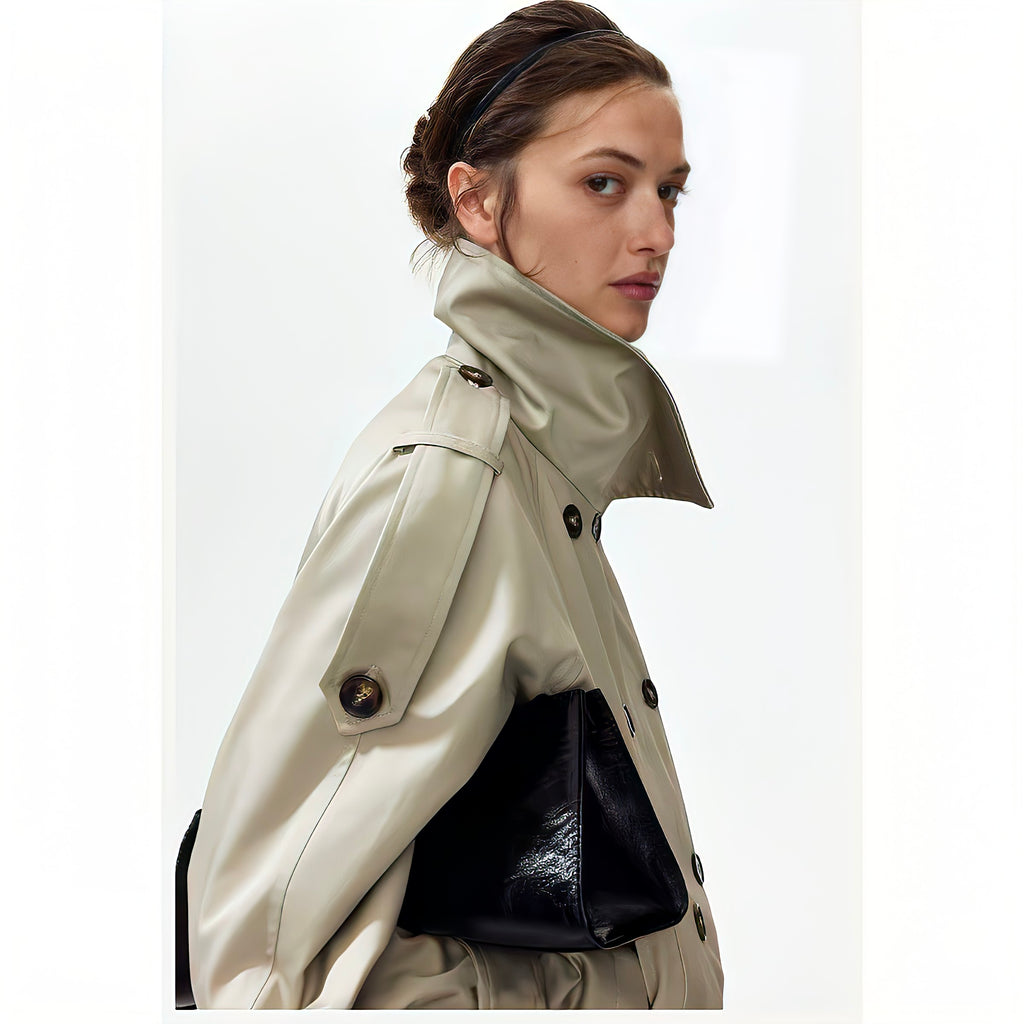 【Lady First】Alessia - Giacca Trench Corta Oversize - Made in Italy