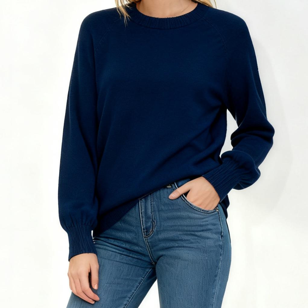 Maglia basic girocollo in viscosa - Made in Italy