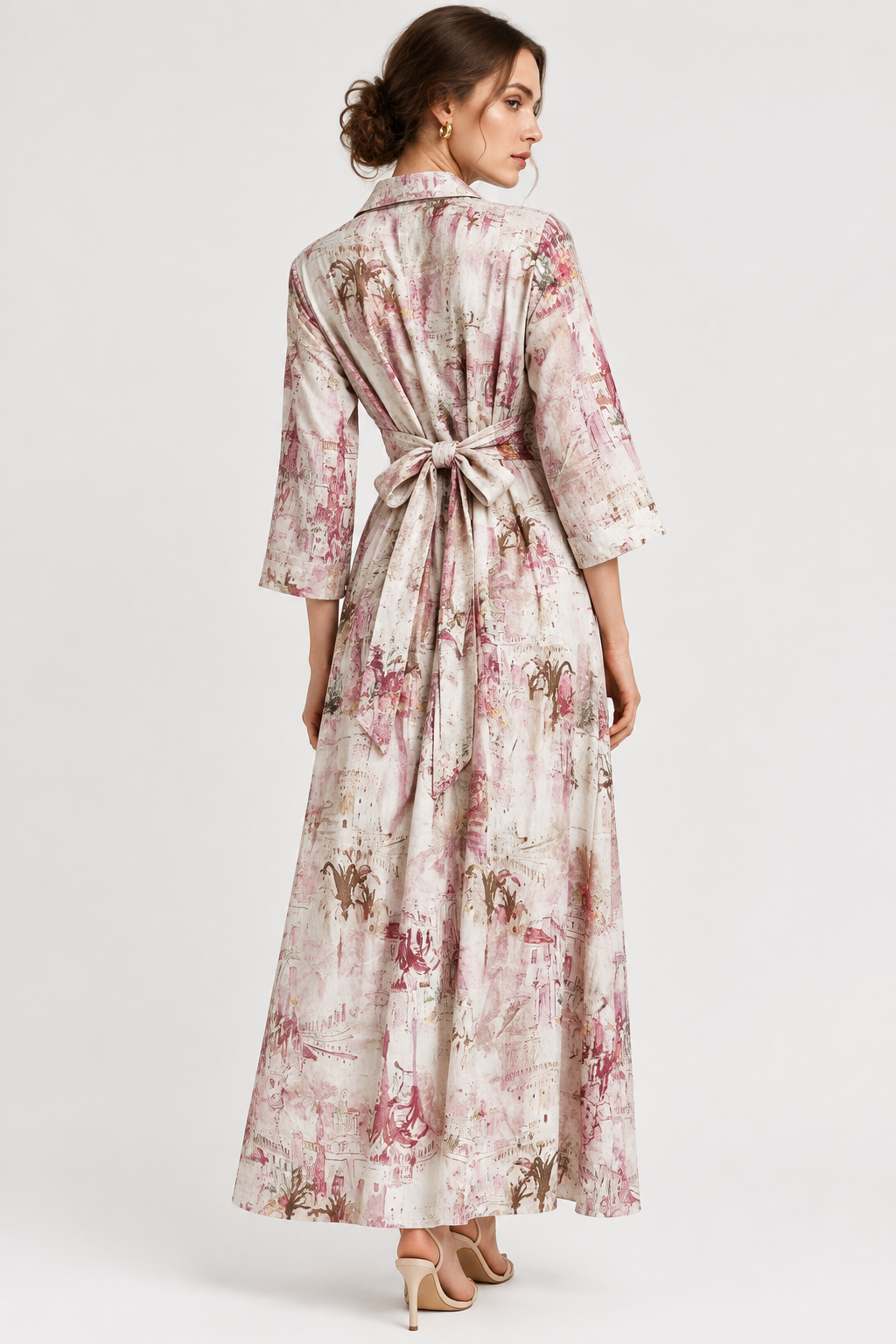 【Lady First】Wickelhemdblusenkleid „Urban Art“ – Made in Italy 100 % Viskose