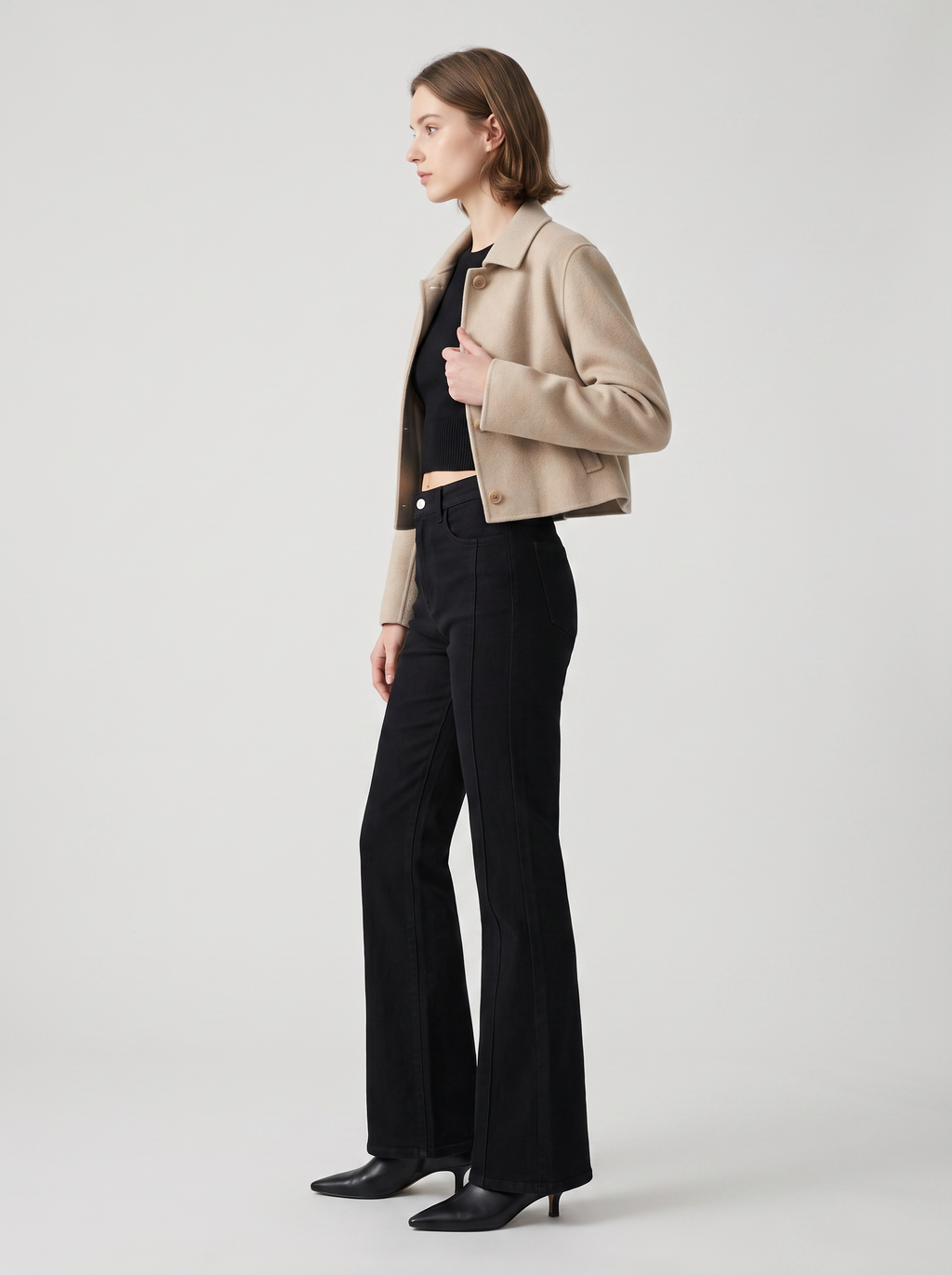 【Lady First】Jeans Angela a zampa vita alta