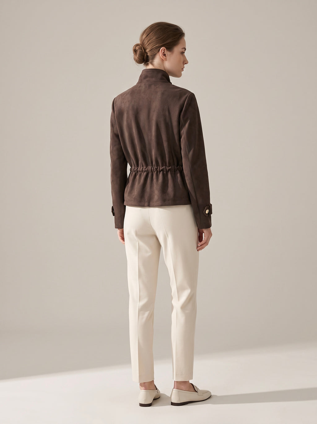 【Lady First】Giacca Kelly - Giacca corta safari effetto scamosciato Made in Italia