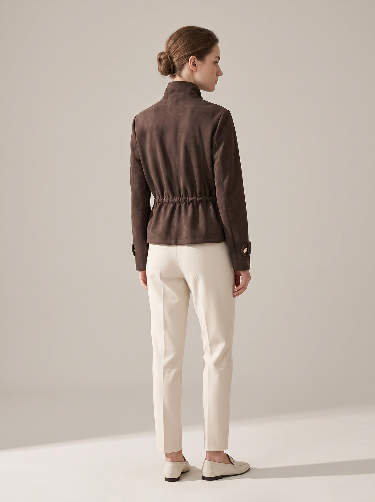 【Lady First】Giacca Kelly - Giacca corta safari effetto scamosciato Made in Italia
