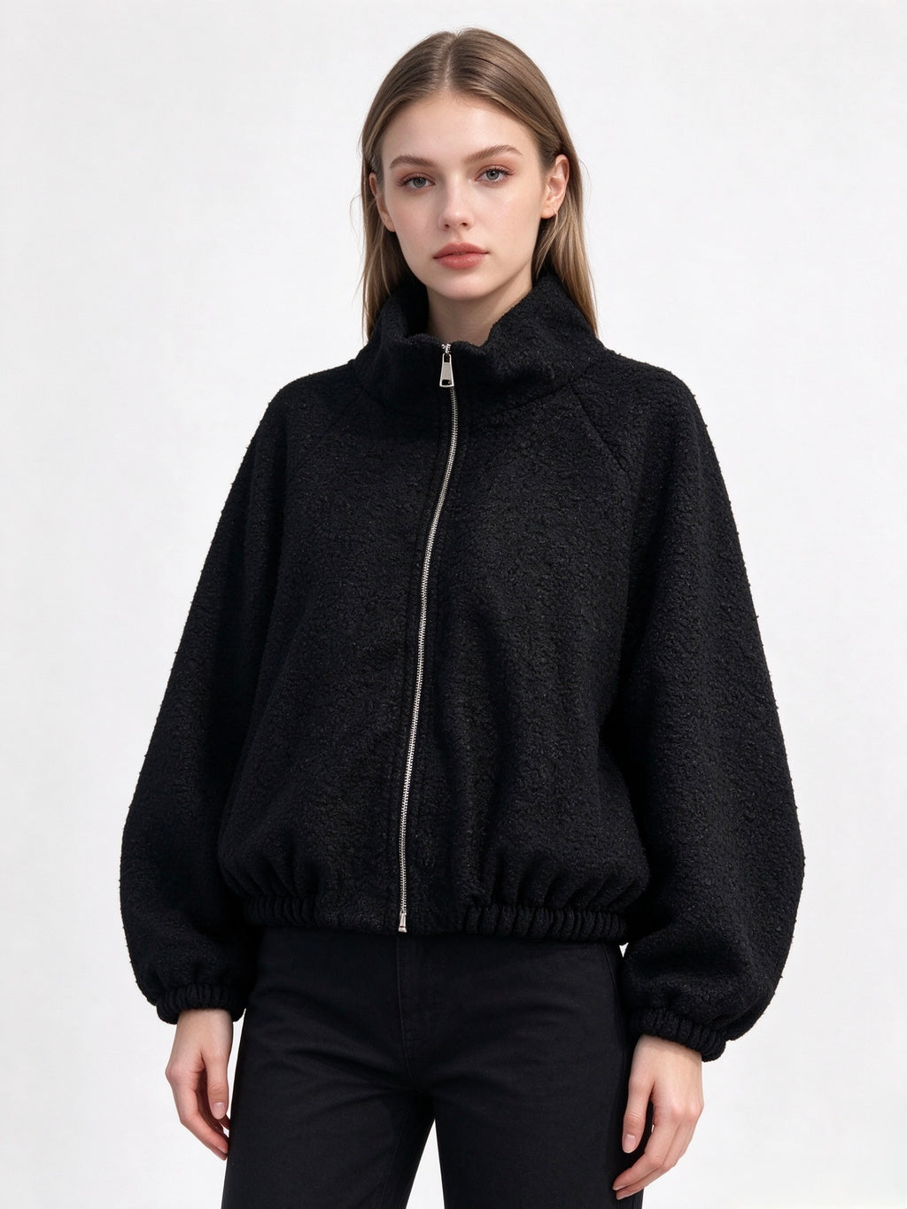 【Lady First】Lorenza - Giacca Bouclé Corta con Zip 🧥 Made in Italy