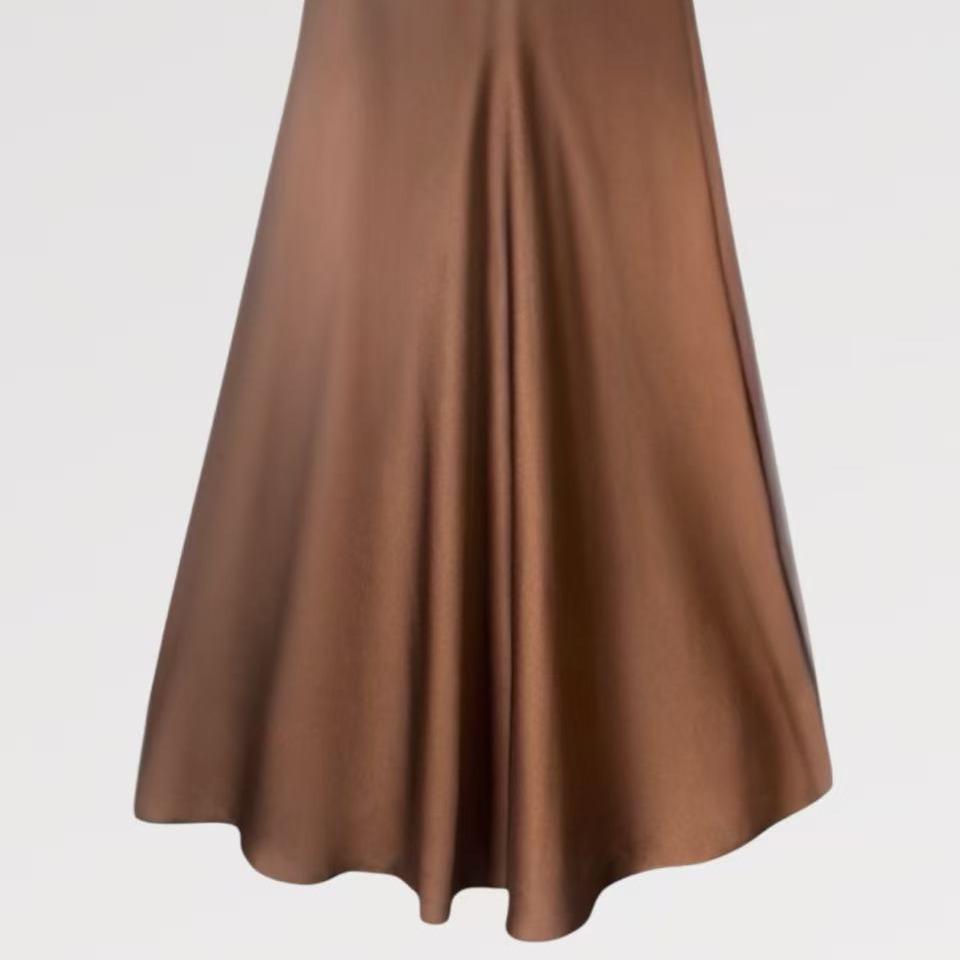 Gonna Lunga Effetto Raso Made in Italy con Finish Luminoso e Setoso Taglio Fluido e Elasticizzata per Comfort e Eleganza Perfetta per Occasioni Speciali