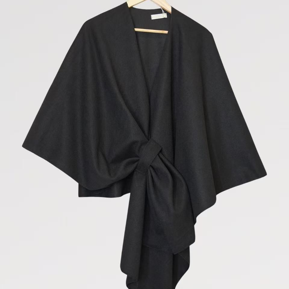 Maxi Mantella Fiocco Cammello - Made in Italy, Tessuto Caldo e Leggero, Taglio Morbido, Perfetto per Maglioni e Camicie, Taglia Unica, Eleganza e Comfort
