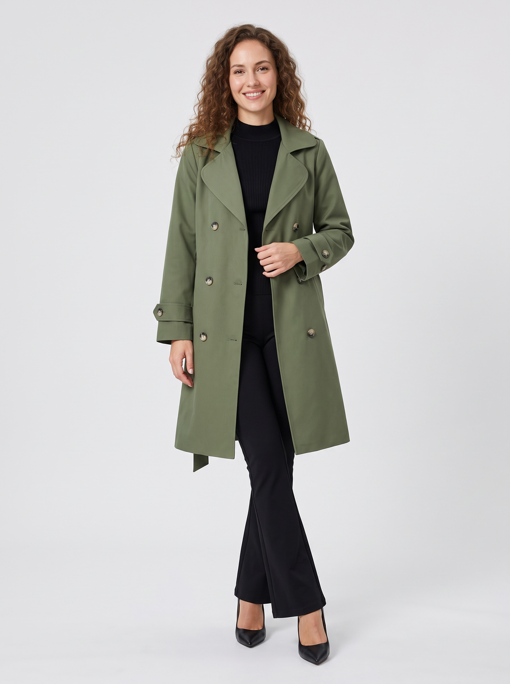 【Lady First】Trench Coat Elegance - Made in Italy - Eleganza Italiana con Stile Distintivo e Design Affascinante Sette Colori Eleganti Cuffia