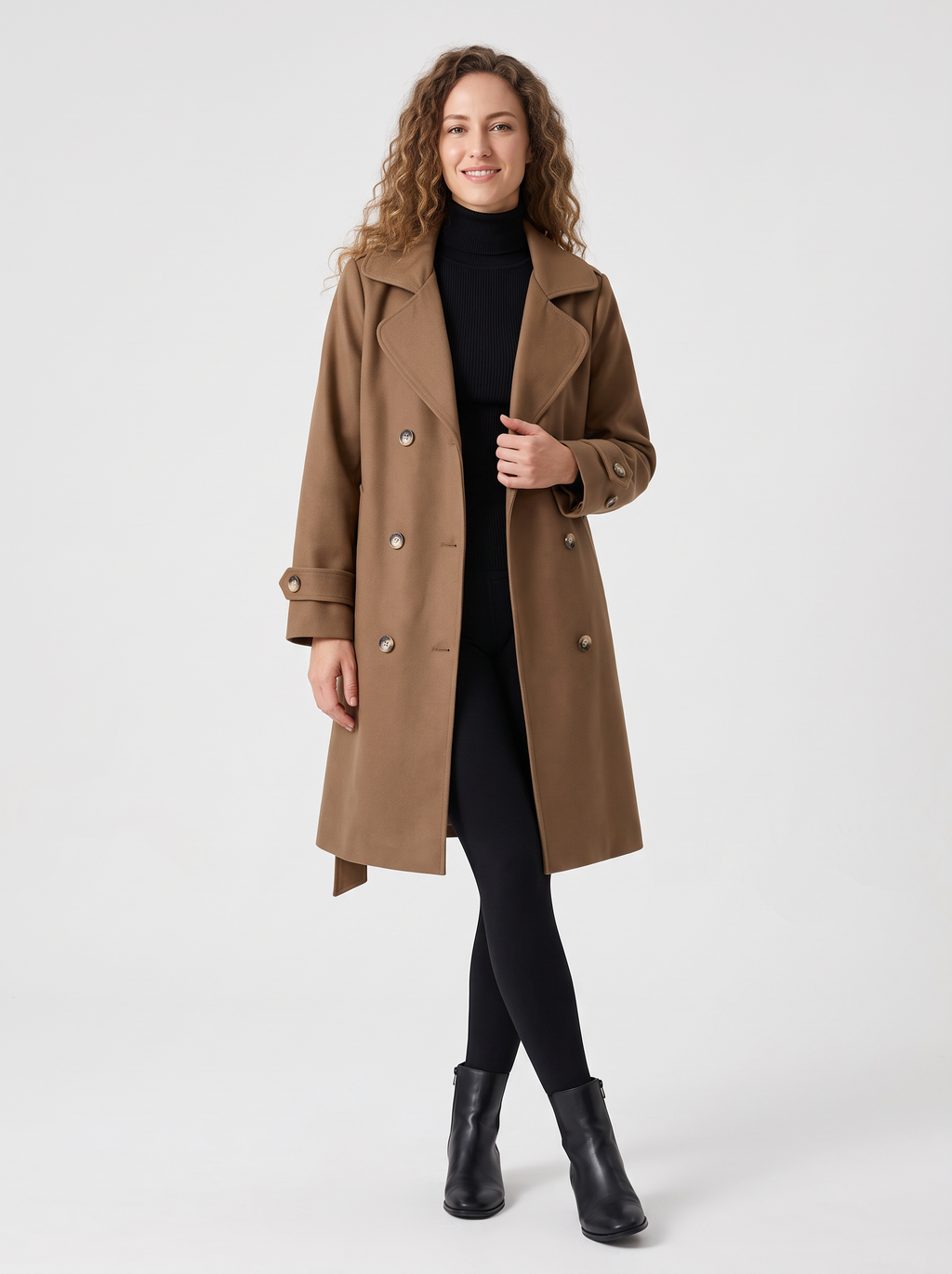 【Lady First】Trench Coat Elegance - Made in Italy - Eleganza Italiana con Stile Distintivo e Design Affascinante Sette Colori Eleganti Cuffia