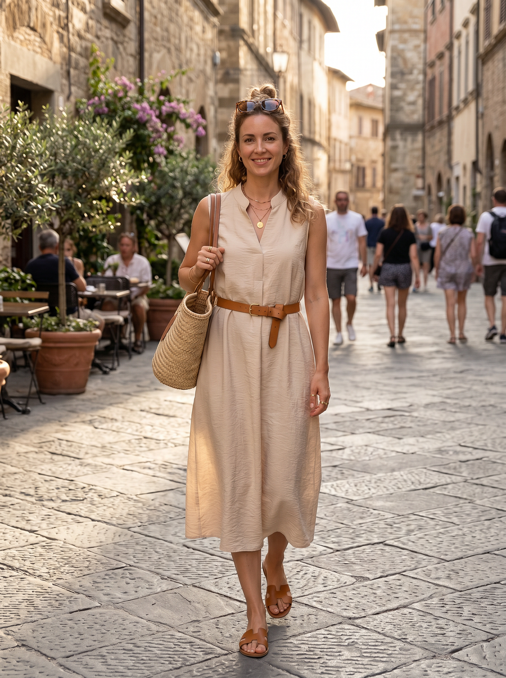 【Lady First】Abito LUNA Maxi Dress Fluido - Made in Italy