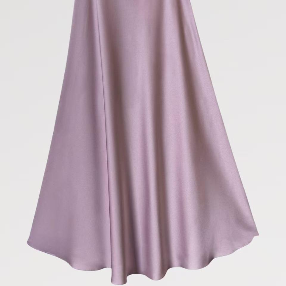 Gonna Lunga Effetto Raso Made in Italy con Finish Luminoso e Setoso Taglio Fluido e Elasticizzata per Comfort e Eleganza Perfetta per Occasioni Speciali