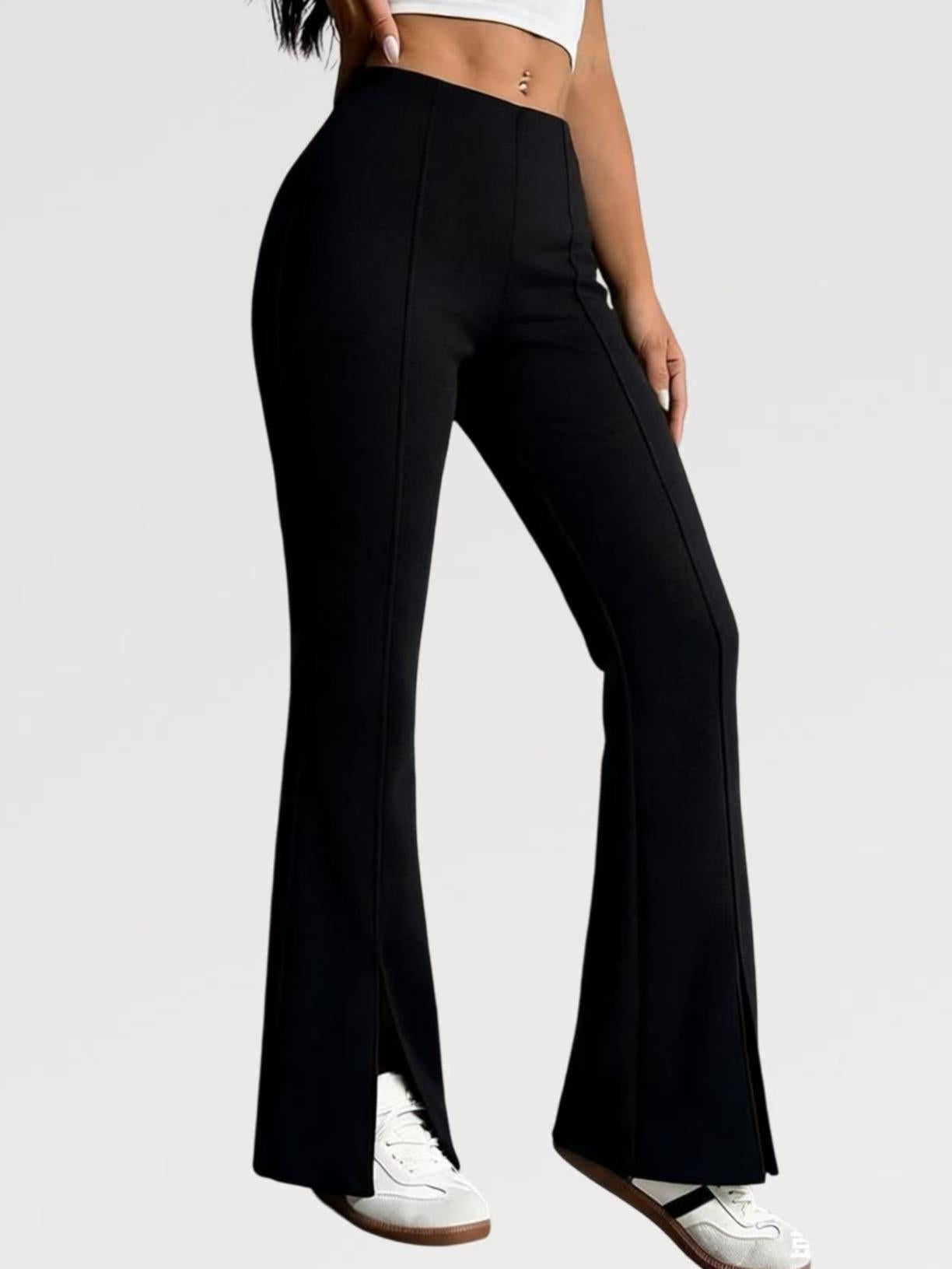 Pantalone Elegante Flare con Spacco davanti  Must-Have per il Tuo Guardaroba Perfetto per Chi Amo lo Stile Elegante