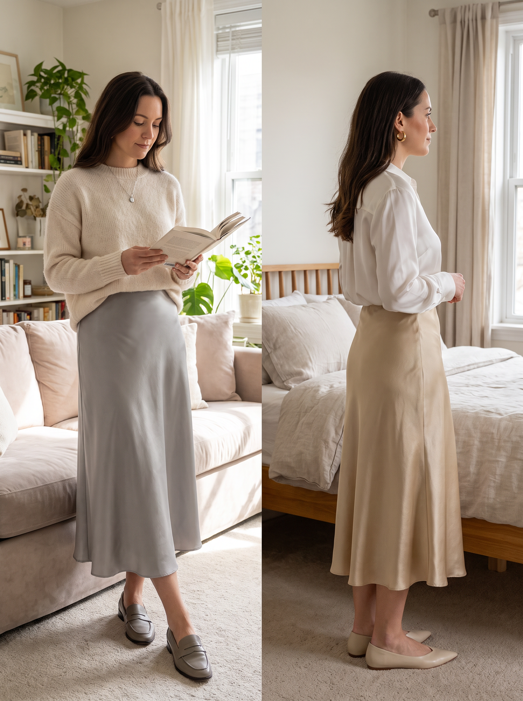 【Lady First】Langer Satin-Rock Made in Italy mit glänzendem und seidigem Finish, fließendem Schnitt und Stretchanteil für Komfort und Eleganz – perfekt für besondere Anlässe