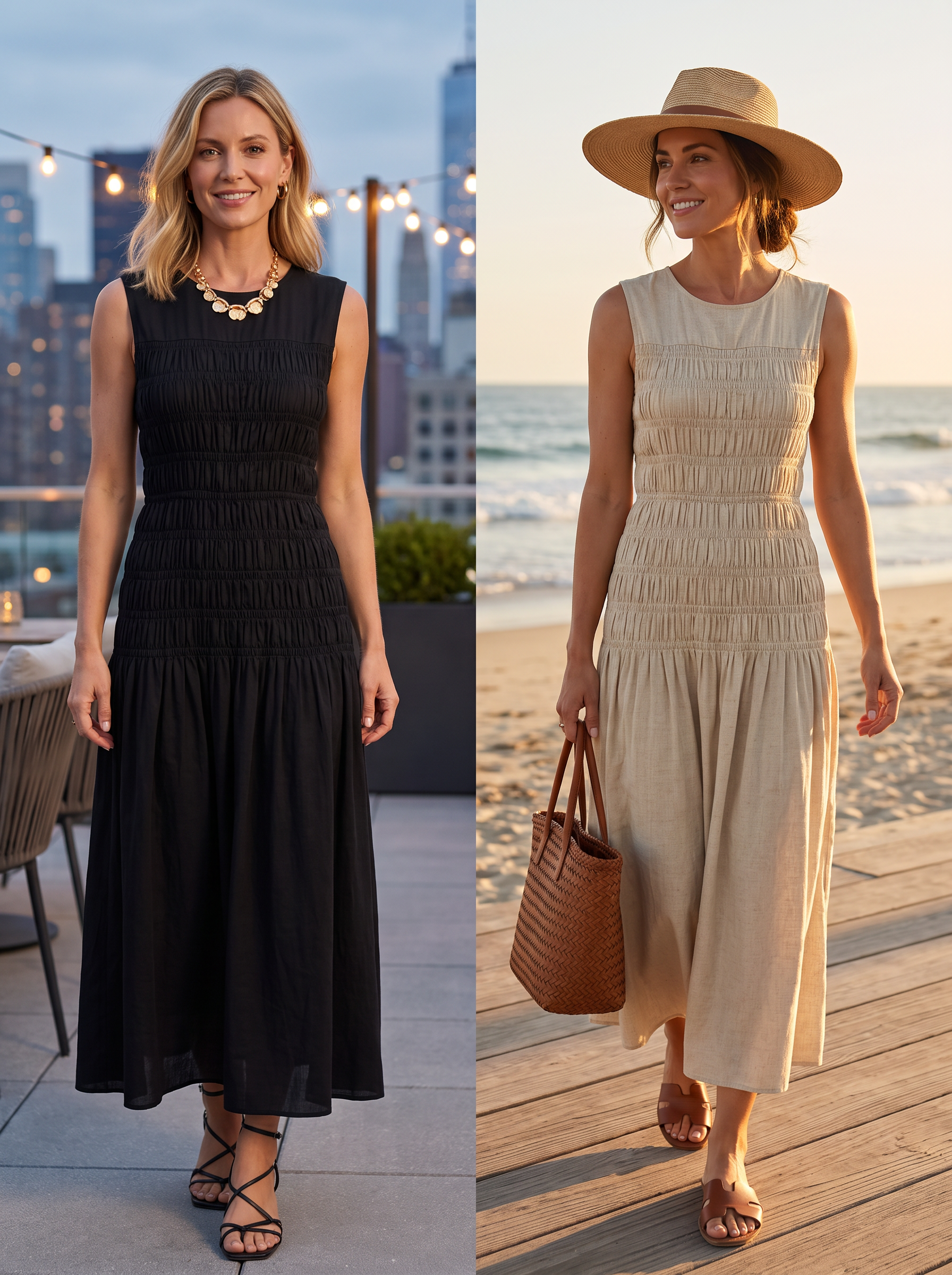 【Lady First】Abito lungo senza spalline Made in Italia 55% Lino 45% Viscosa, vestito a fascia elasticizzata