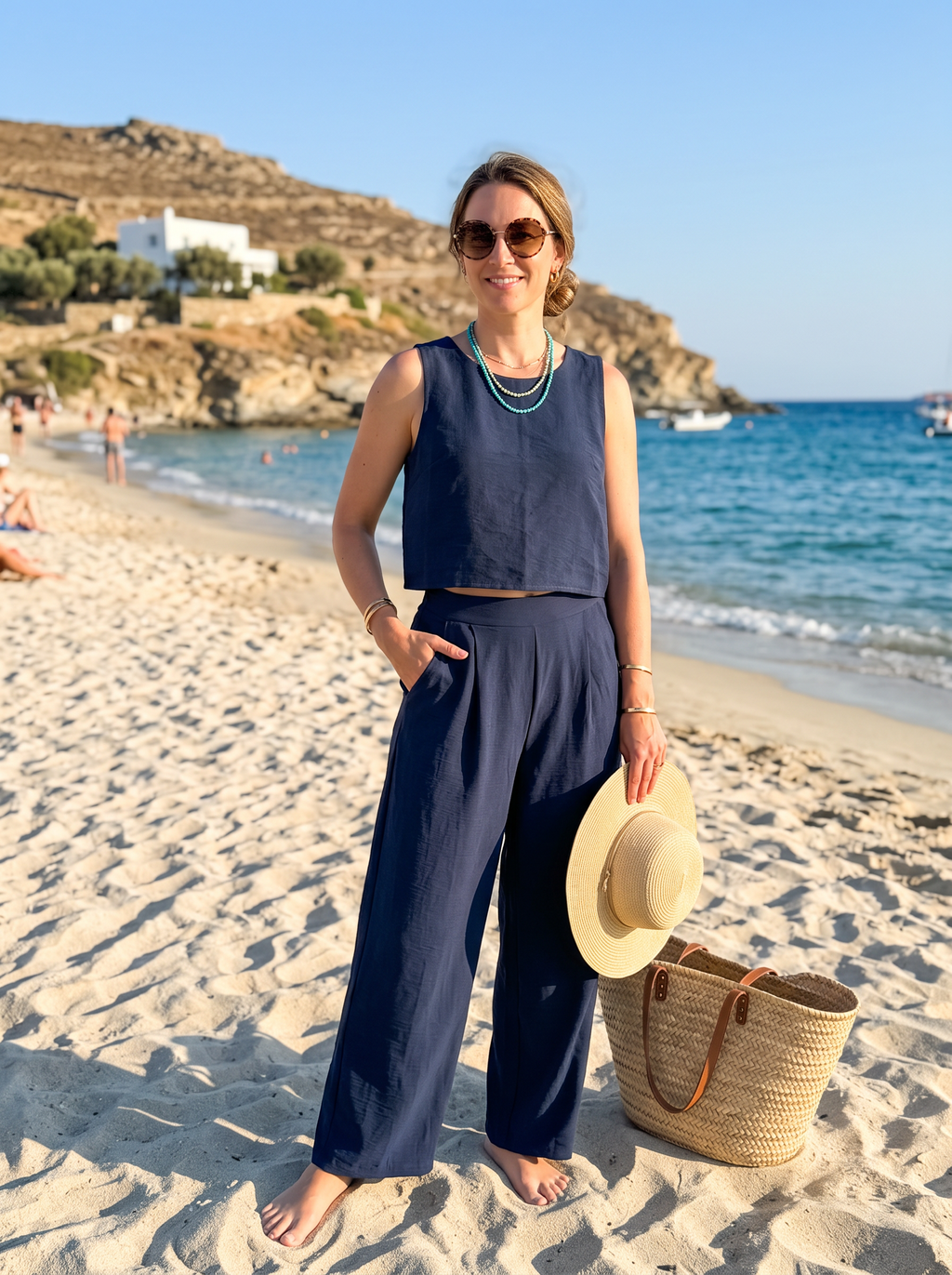 【Lady First】Completo Top e Pantalone in Viscosa – Coordinato set 2 pezzi - Made in Italy
