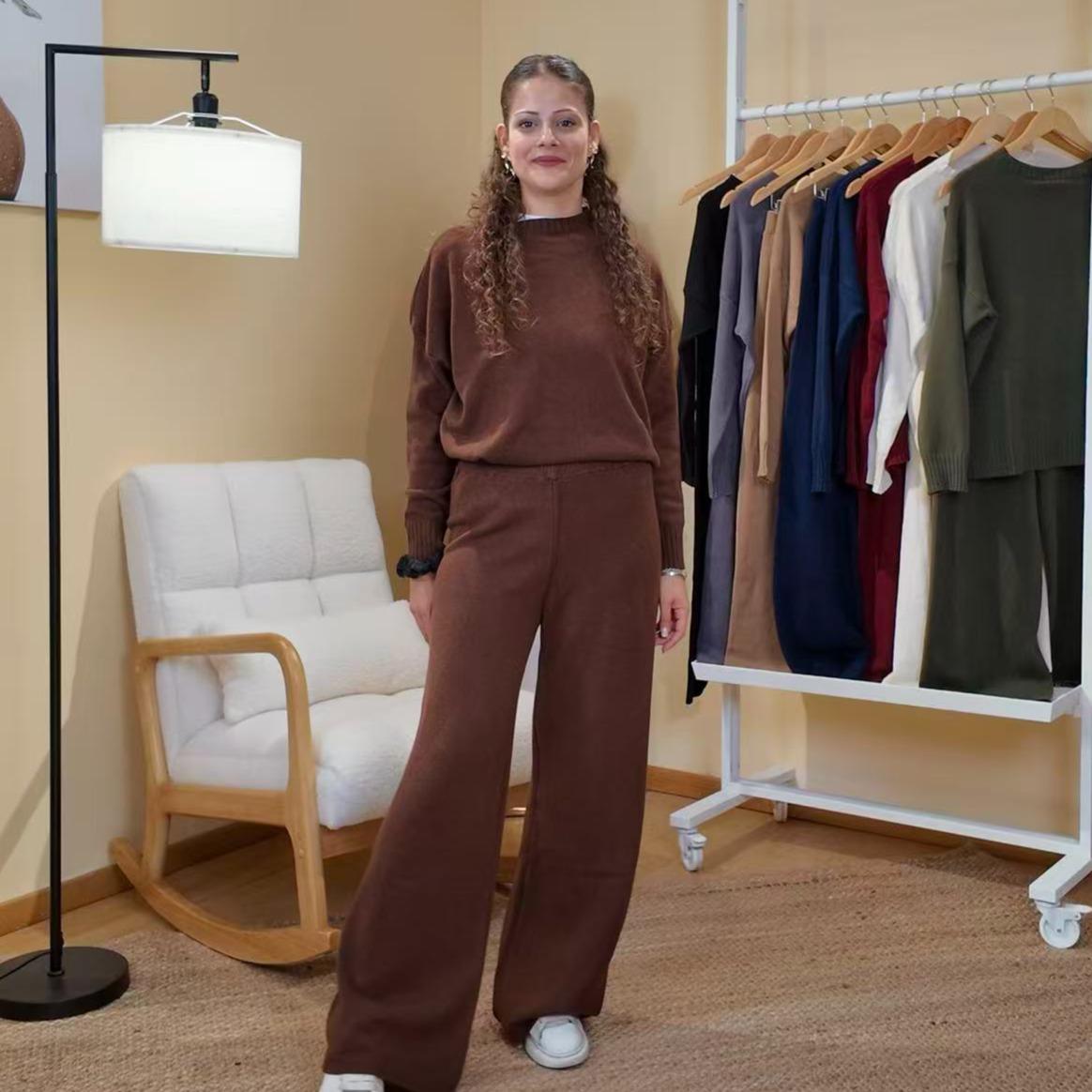Completo Comfort Luxe in Maglieria - Made in Italy Set Lounge Casual Set Di Abbigliamento Coordinato