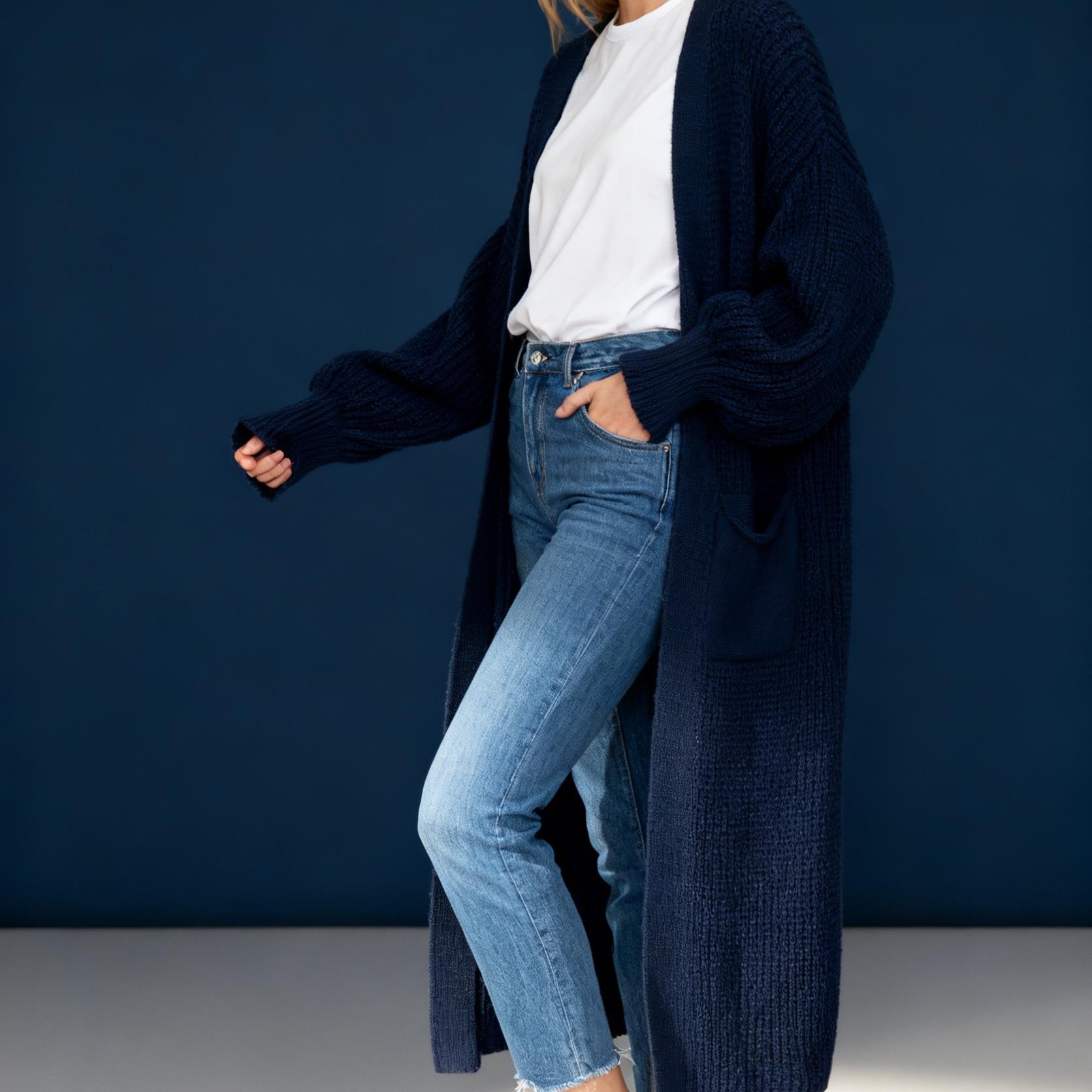Maxi Cardigan Comfort Soft Style  – Made in Italy