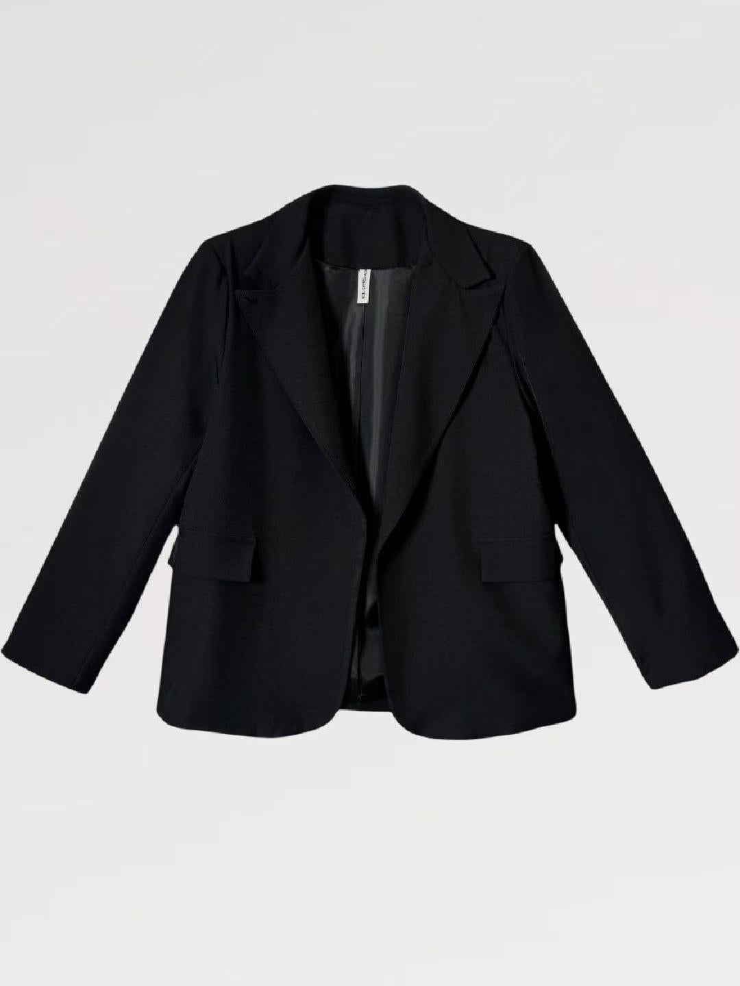 Blazer One Button Over Minimal Nero  – Made in Italy vestibilita' over
