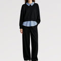 Completo Urban Chic Colletto a Contrasto - Made in Italy