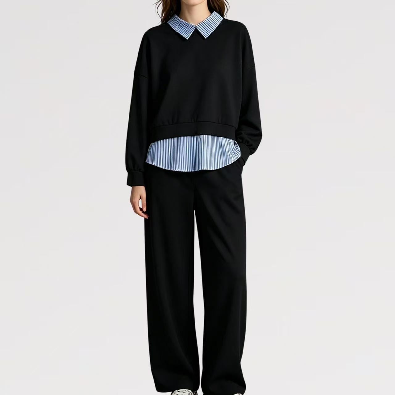 Completo Urban Chic Colletto a Contrasto - Made in Italy