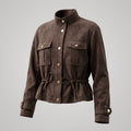 【Lady First】Giacca Kelly - Giacca corta safari effetto scamosciato Made in Italia