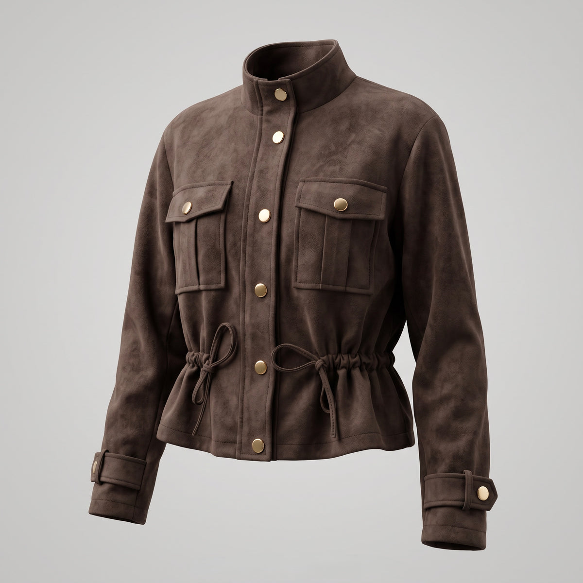 【Lady First】Giacca Kelly - Giacca corta safari effetto scamosciato Made in Italia