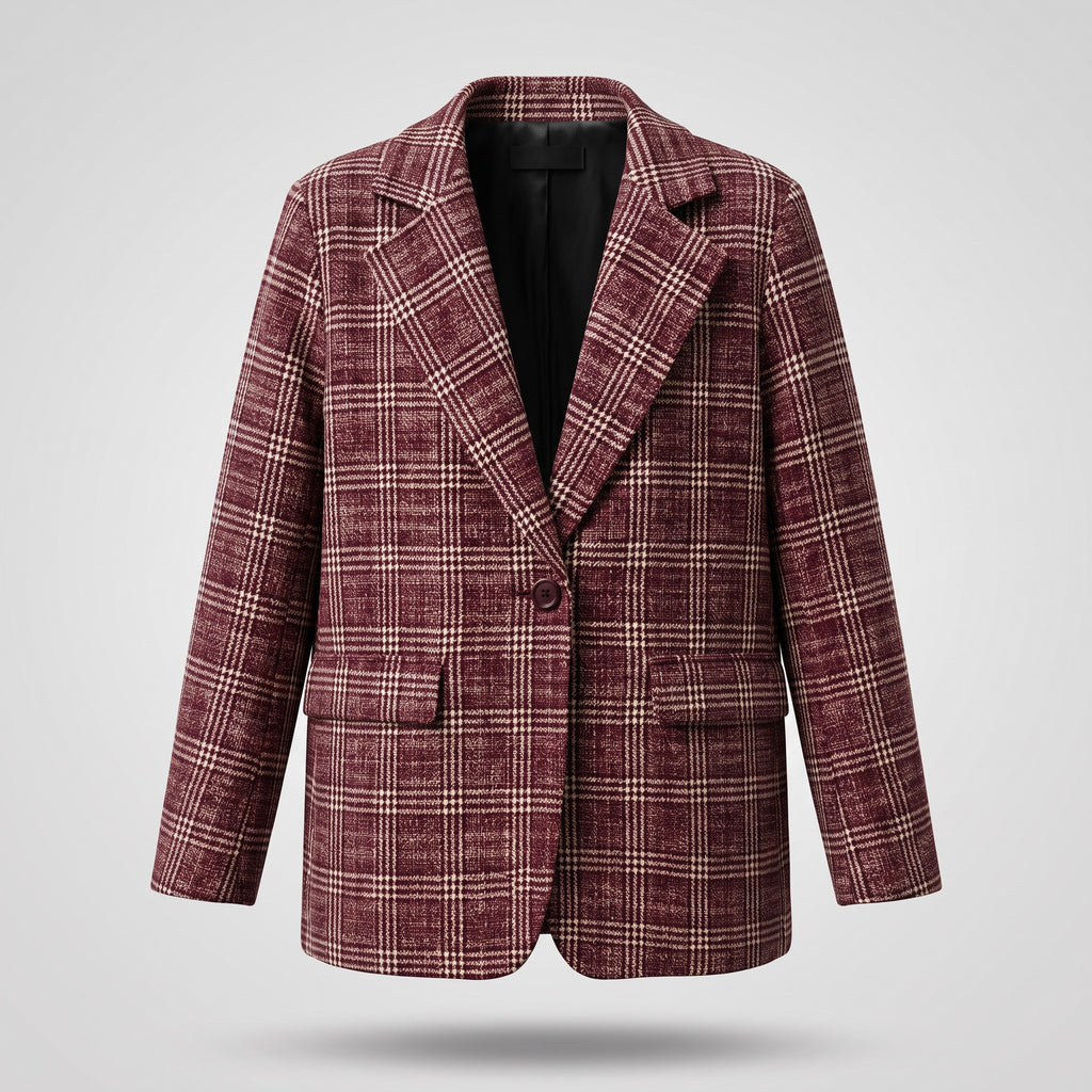 【Lady First】Blazer Monica oversize a quadri  | Giacca donna made in Italia
