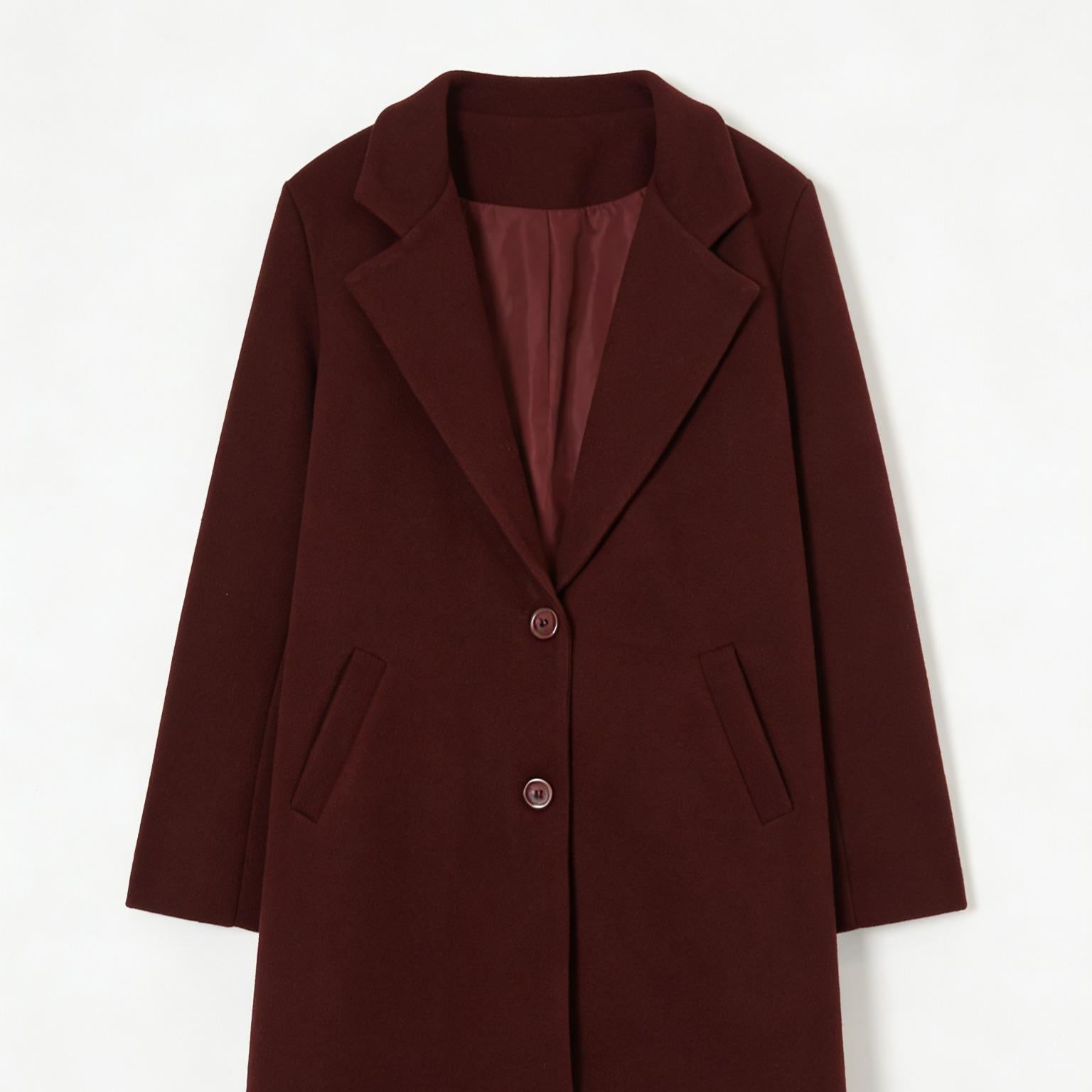 Cappotto Eleganza Classica - Made in Italy Stile Minimalista Raffinato con Bottoni Frontali e Tasche Laterali Versatile per Ogni Occasione