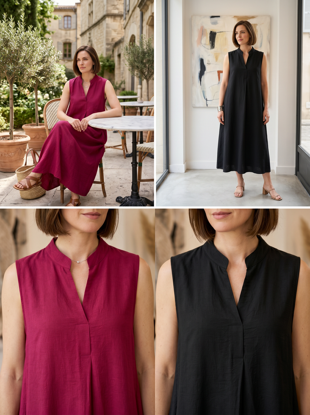 【Lady First】Abito LUNA Maxi Dress Fluido - Made in Italy