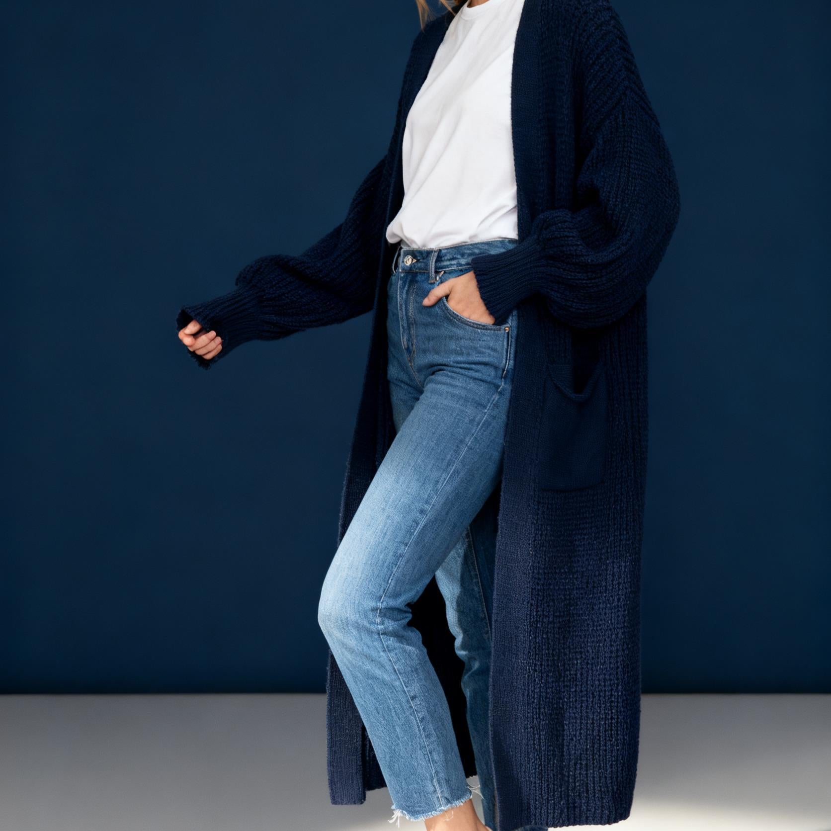 Maxi Cardigan Comfort Soft Style  – Made in Italy