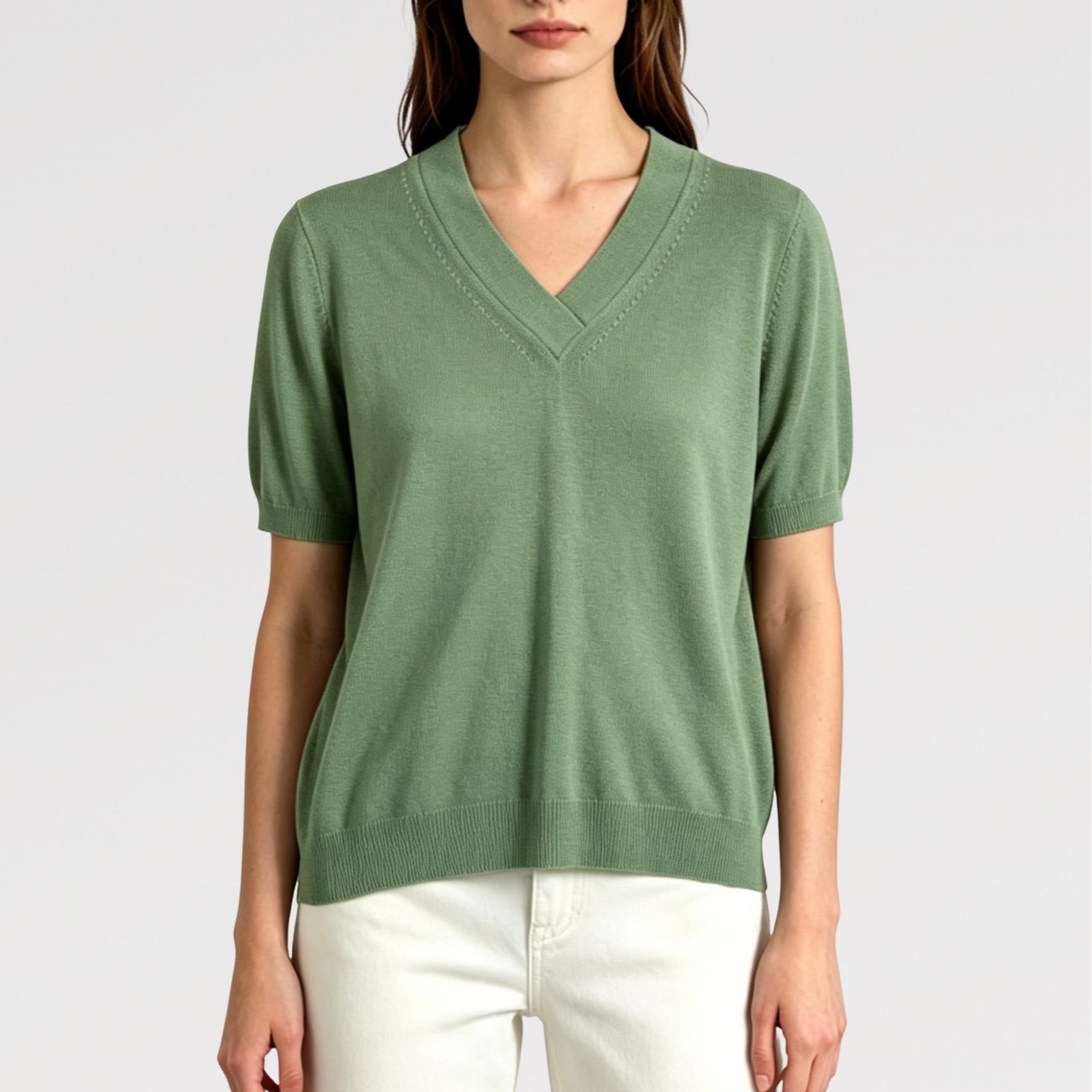 Maglia Viscosa Allegria Scollo a V Fresca - Made in italy