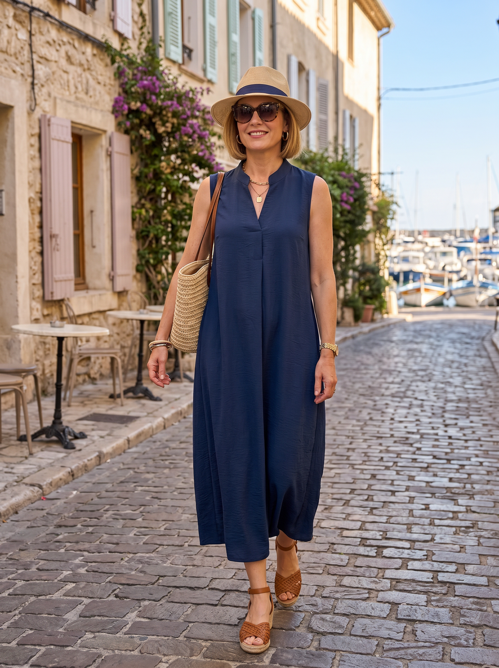【Lady First】Abito LUNA Maxi Dress Fluido - Made in Italy