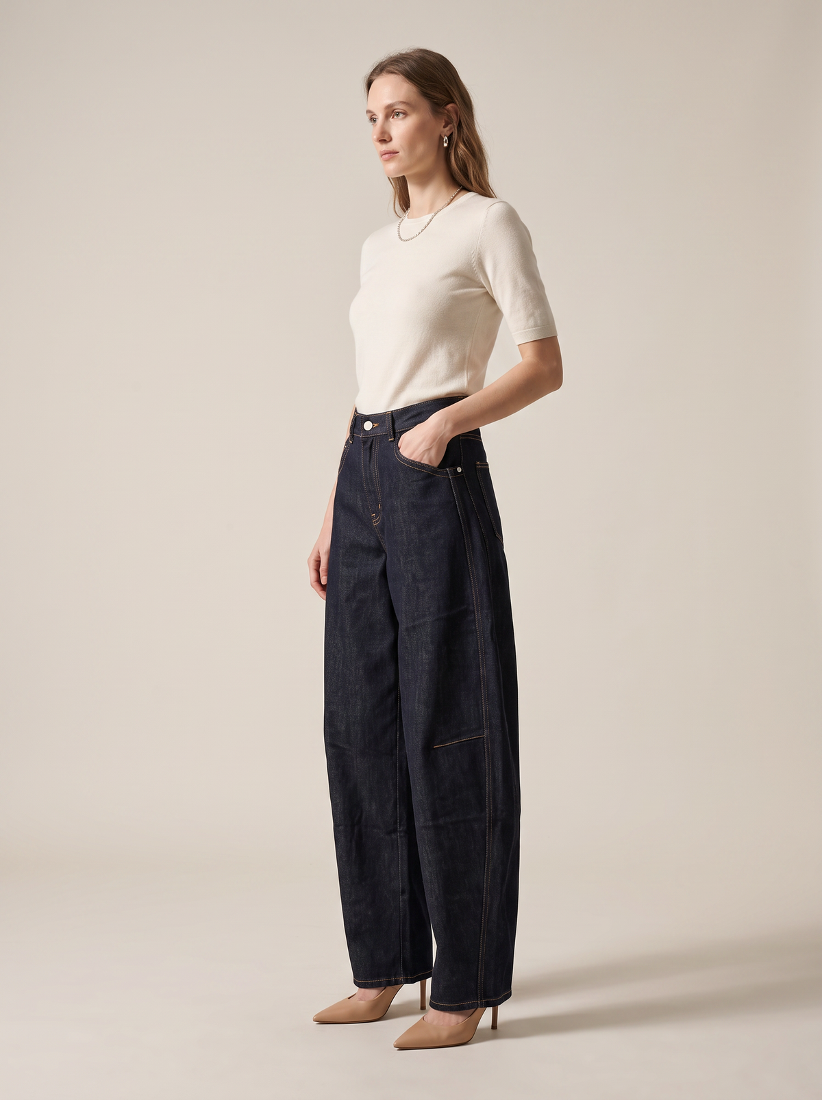 【Lady First】Jeans Balloon Julia Donna in cotone elastico