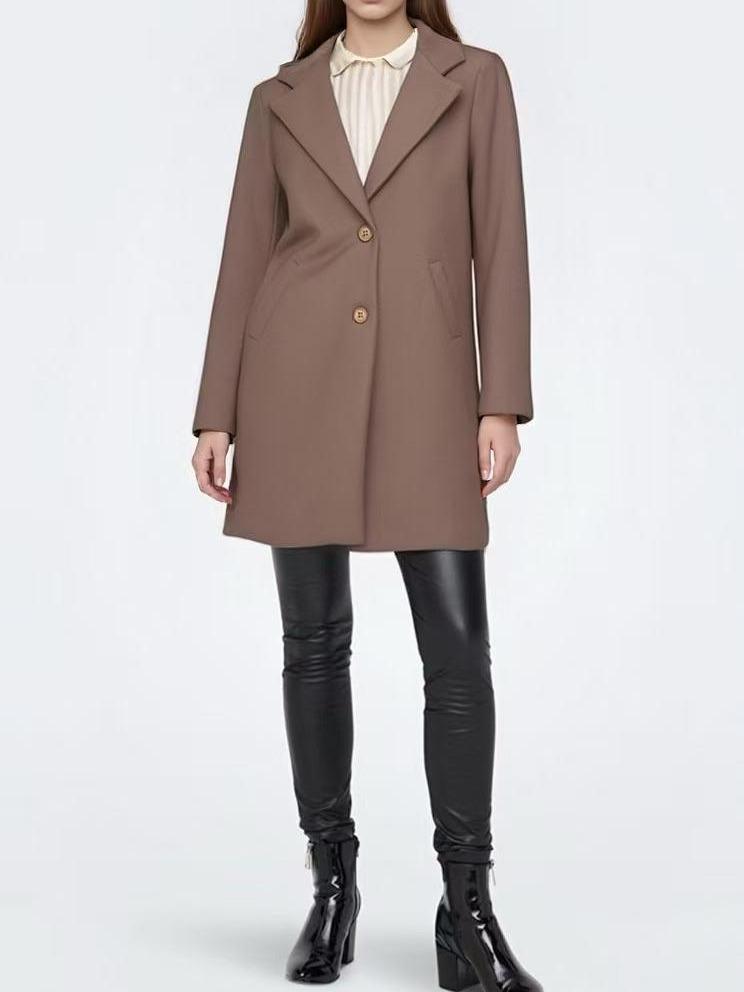 Cappotto Eleganza Classica - Made in Italy Stile Minimalista Raffinato con Bottoni Frontali e Tasche Laterali Versatile per Ogni Occasione