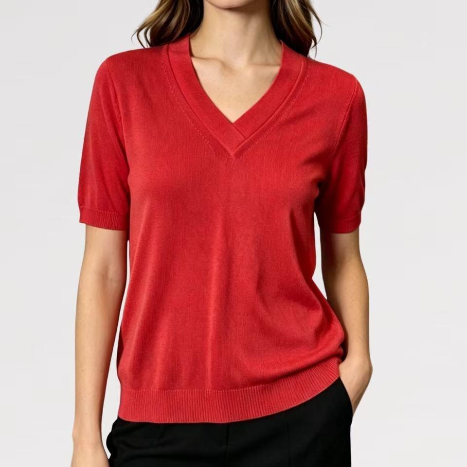 Maglia Viscosa Allegria Scollo a V Fresca - Made in italy