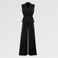 【Lady First】Completo SERENA 2 pezzi Gilet Sartoriale & Pantalone Palazzo - Made in Italy
