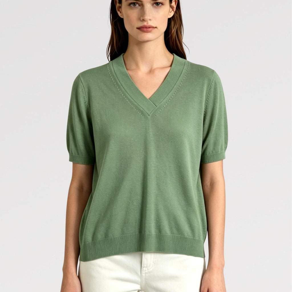 Maglia Viscosa Allegria Scollo a V Fresca - Made in italy