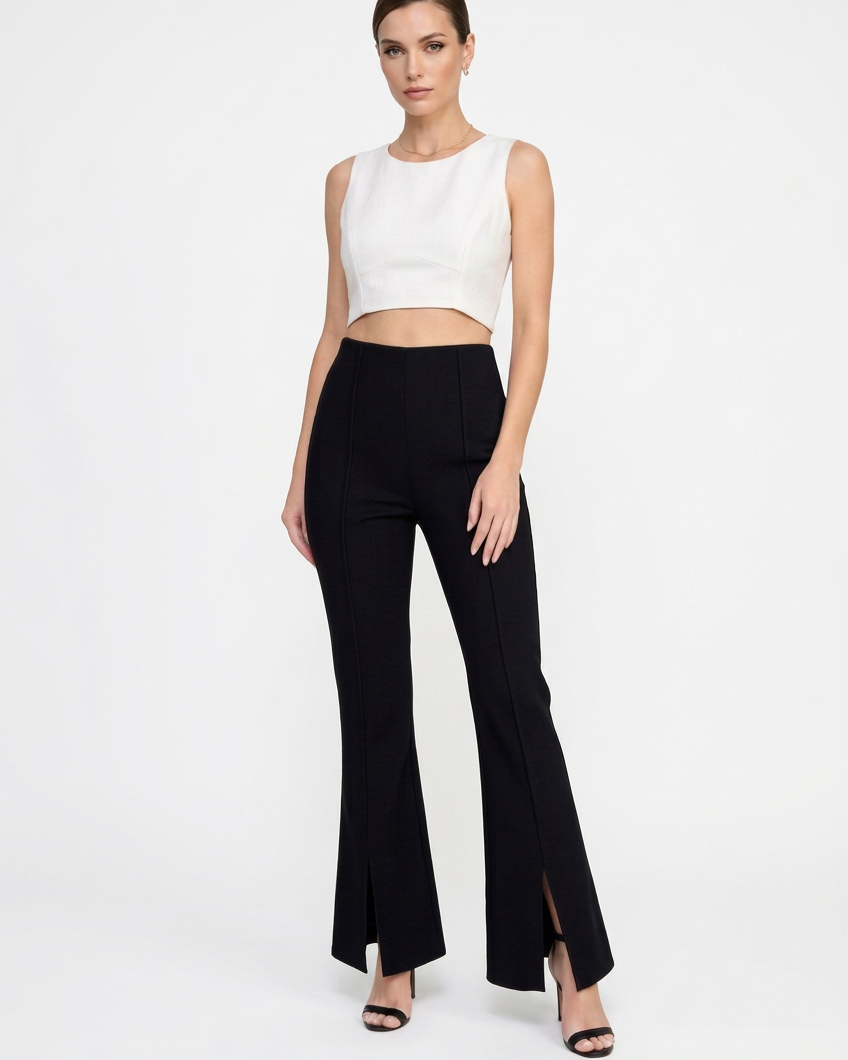 【Lady First】Elegante Flare-Hose mit Schlitz vorne – Ein Must-Have für deine Garderobe, perfekt für alle, die eleganten Stil lieben